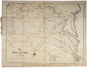 Kaart van het Oorlogsgebied, gemaakt in Savannah, Georgia, 1861